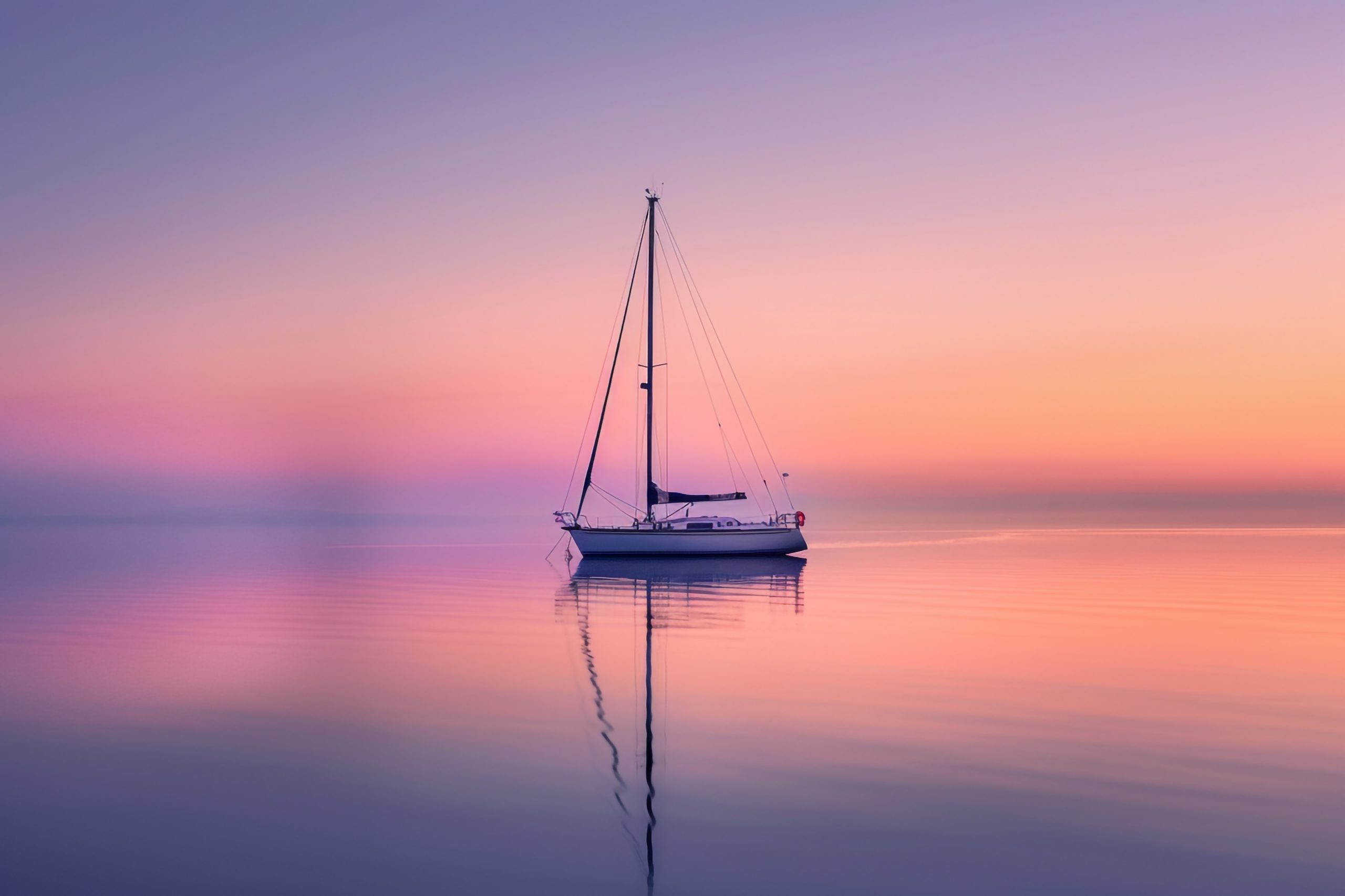 A sailboat on anchor